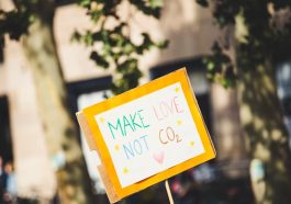 MAKE LOVE NOT CO2. Climate change strike protest demonstration